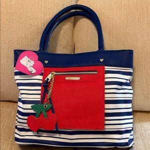 Betsey Johnson Vibrant Blue and Red Tote